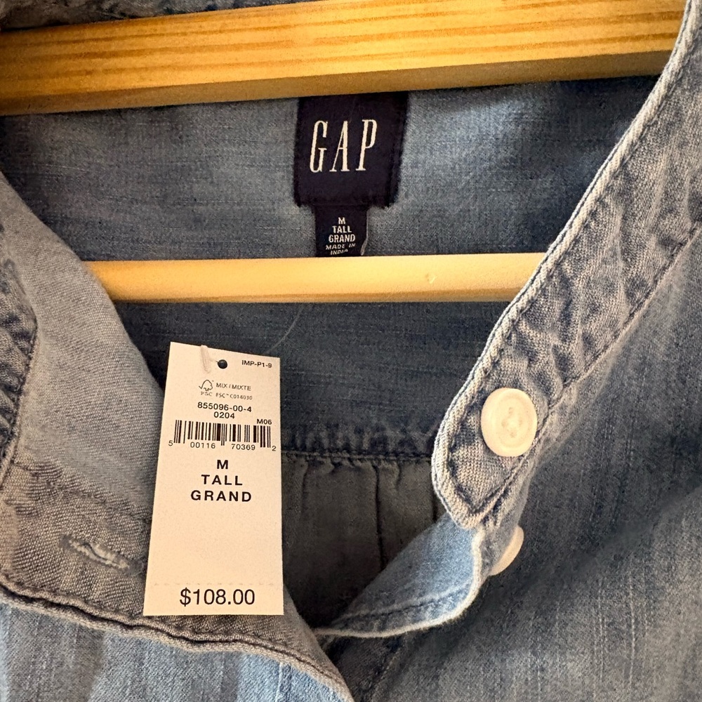 GAP Light Blue Button-Up Dress - Picture 3 of 5